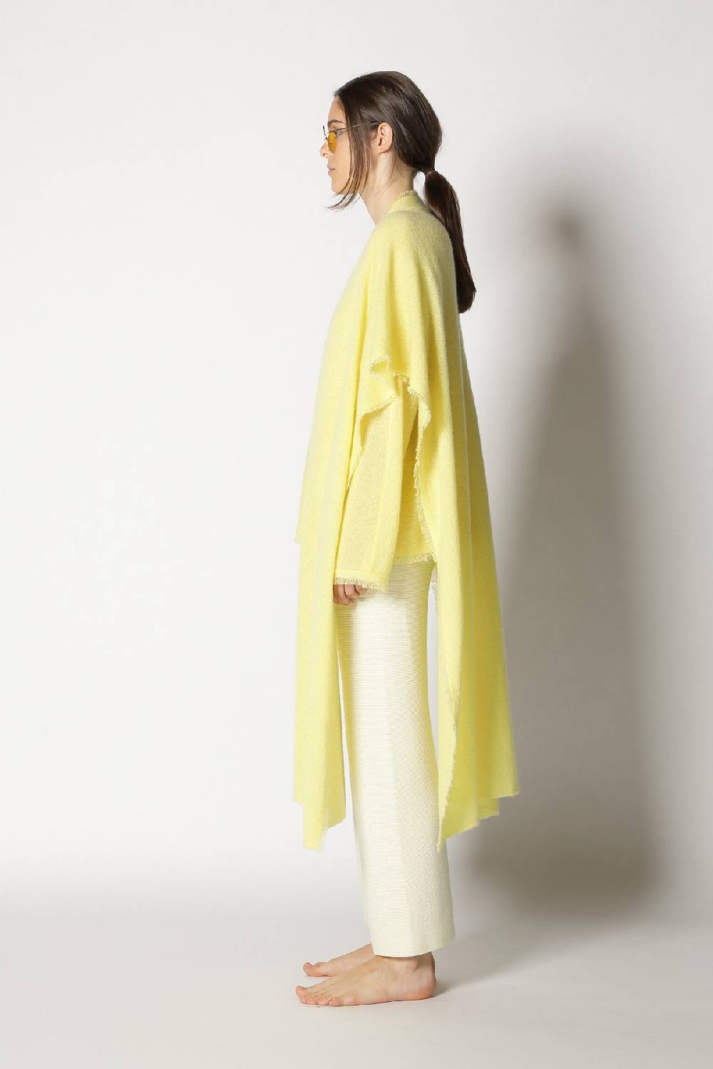 Sminfinity fluffy fringe boatneck + fluffy fringe cape + garter cropped pants Verkauf