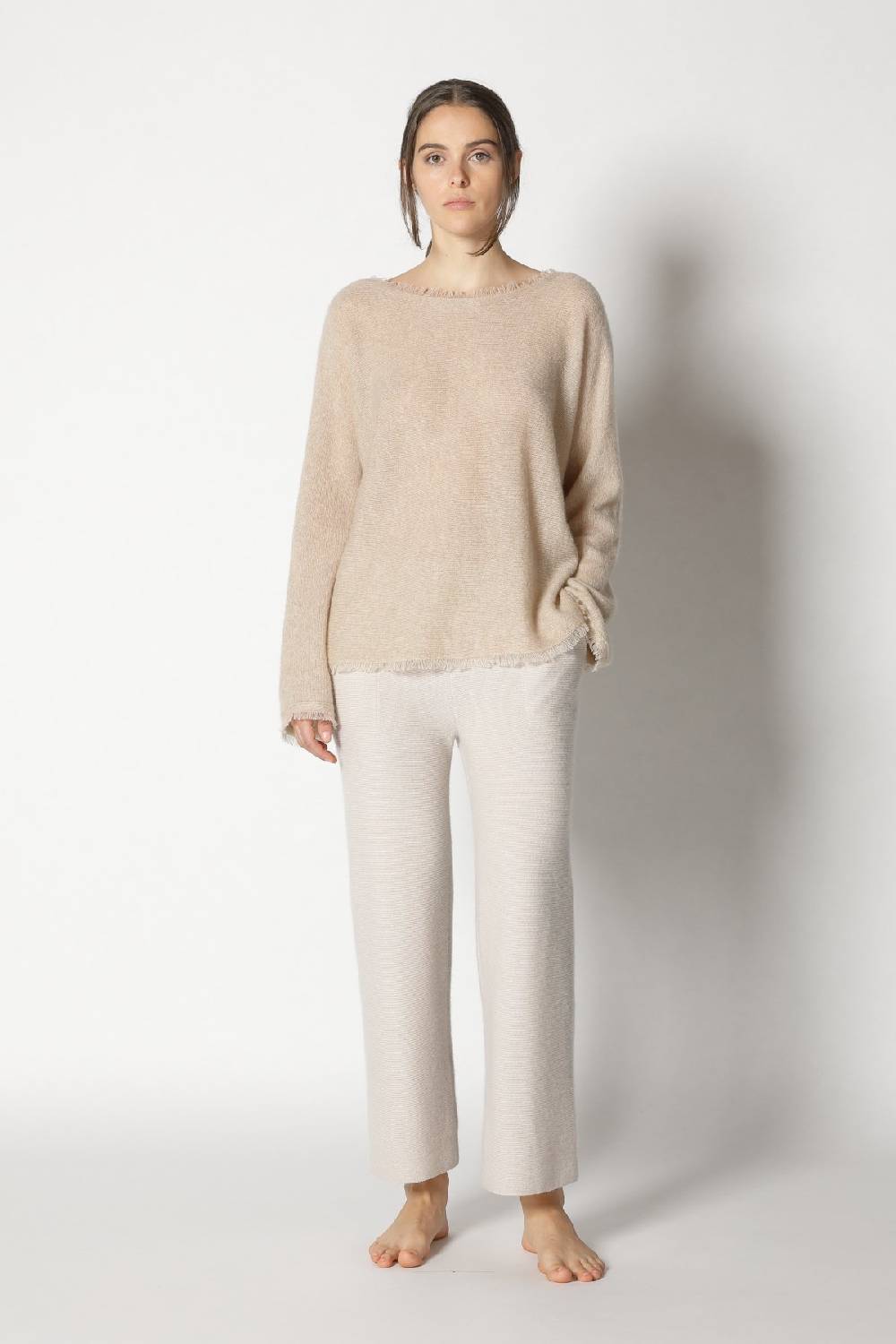 Sminfinity fluffy fringe boatneck + fluffy fringe cape + garter cropped pants Meist gekauft
