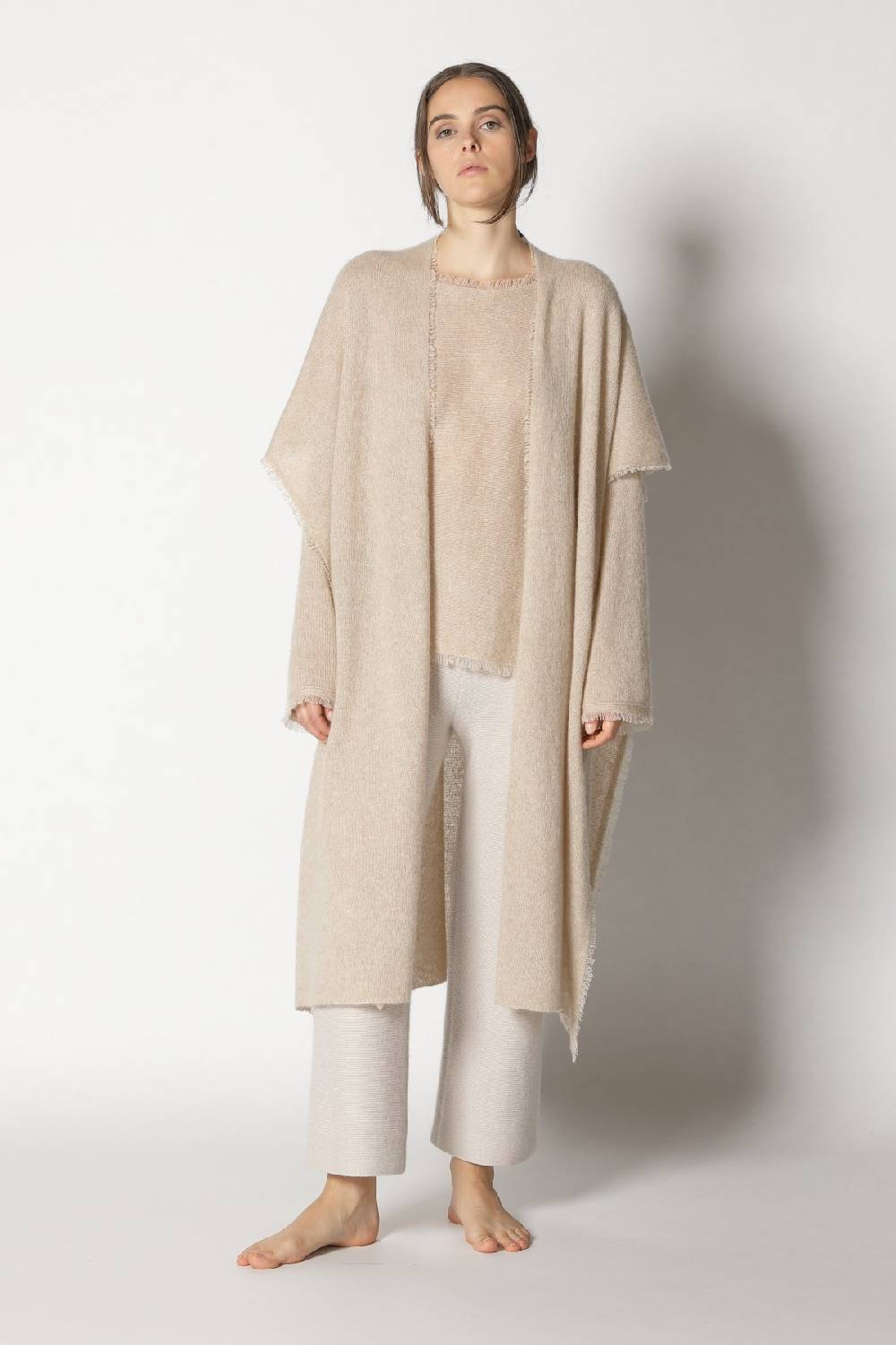 Sminfinity fluffy fringe boatneck + fluffy fringe cape + garter cropped pants Meist gekauft