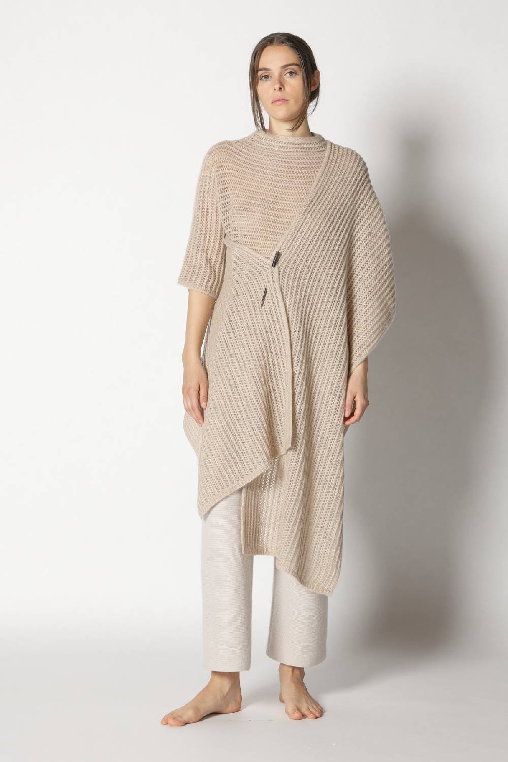 Sminfinity fluffy airy mockneck + fluffy airy plaid + garter cropped pants