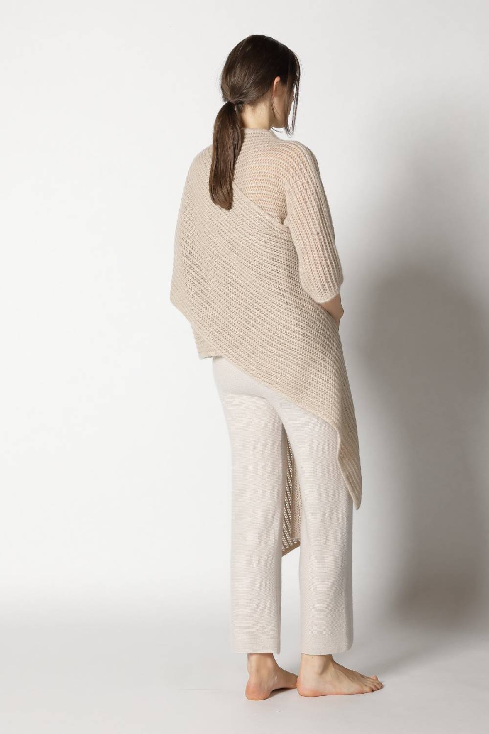 Sminfinity fluffy airy mockneck + fluffy airy plaid + garter cropped pants Online