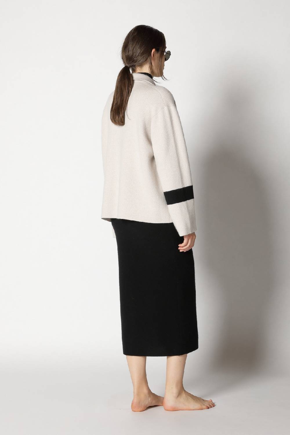 Sminfinity doubleface striped shirtjacket + garter maxi dress Hotsell