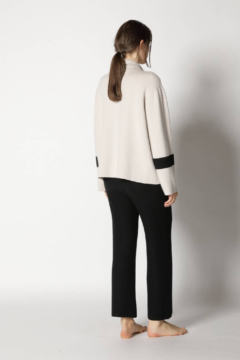 Sminfinity doubleface striped shirtjacket + garter cropped pants Fabrikverkauf