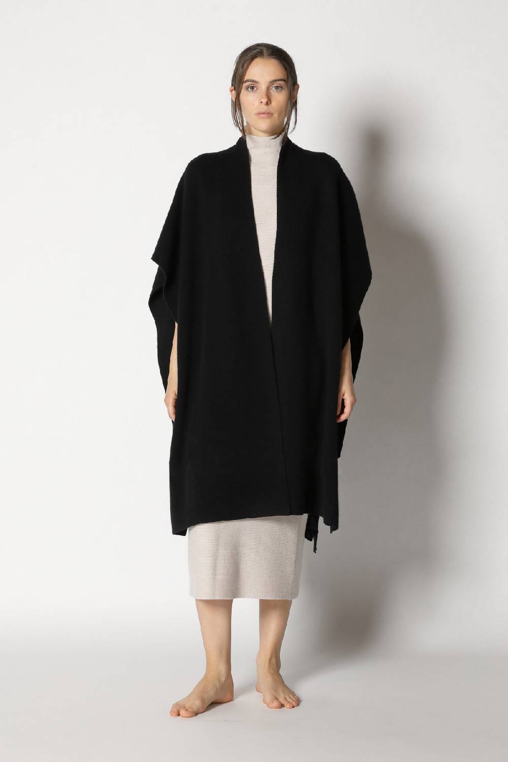 Sminfinity doubleface capecoat + garter maxi dress