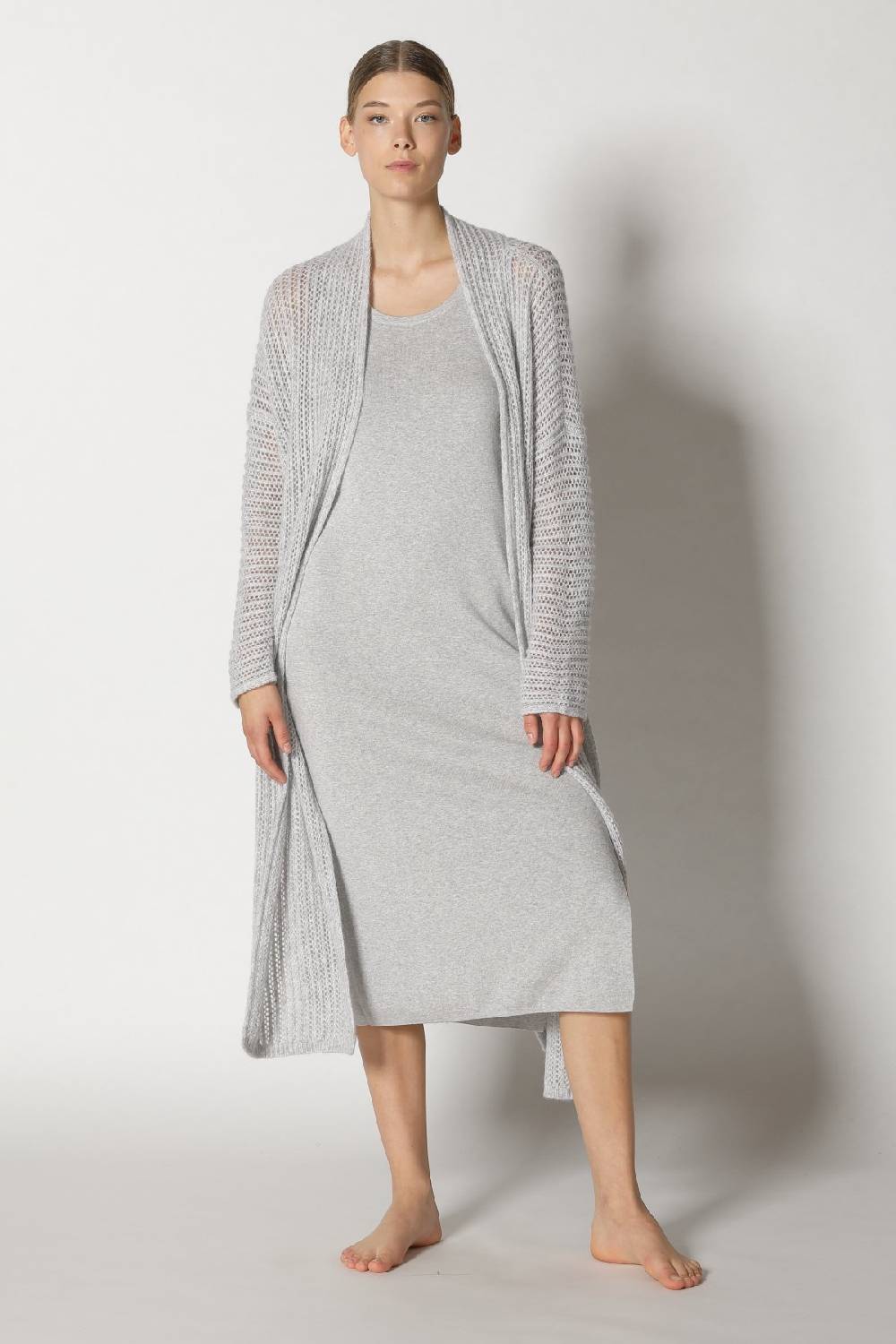 Sminfinity blurry airy coat + comfy maxi tank dress im Angebot