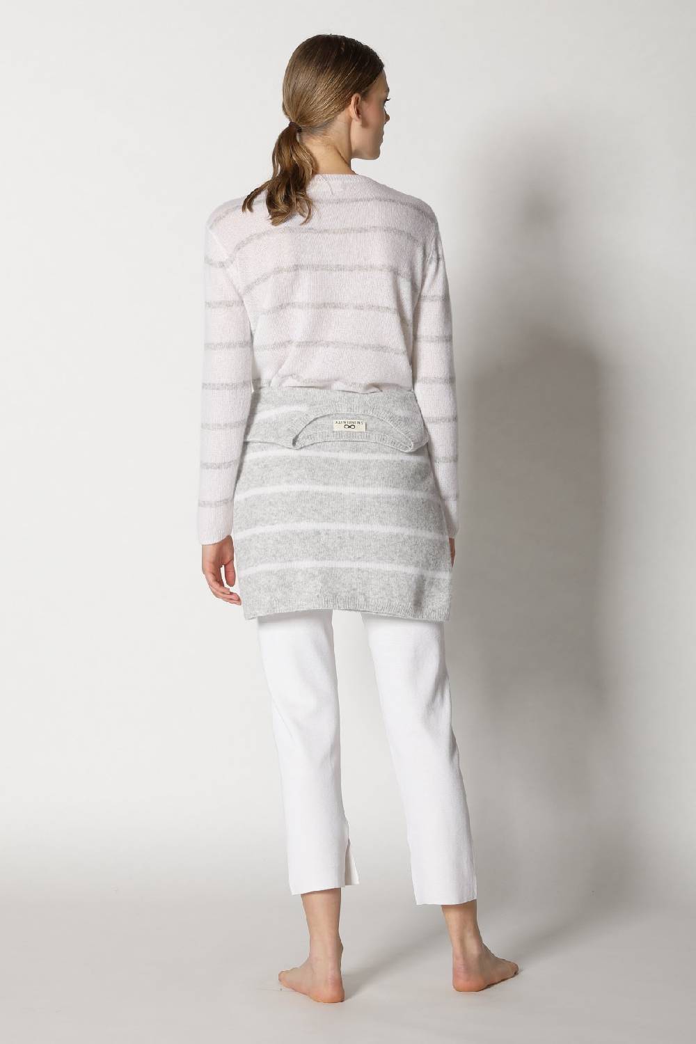Sminfinity blurry stripe crewneck + silky cropped pants Fabrikverkauf