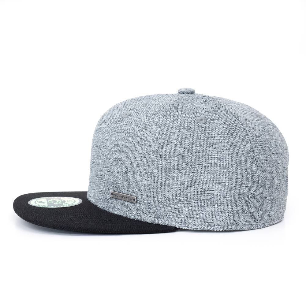 Smith & Miller Gabbs Unisex Snapback Cap, heather light grey-black Günstiger Verkauf
