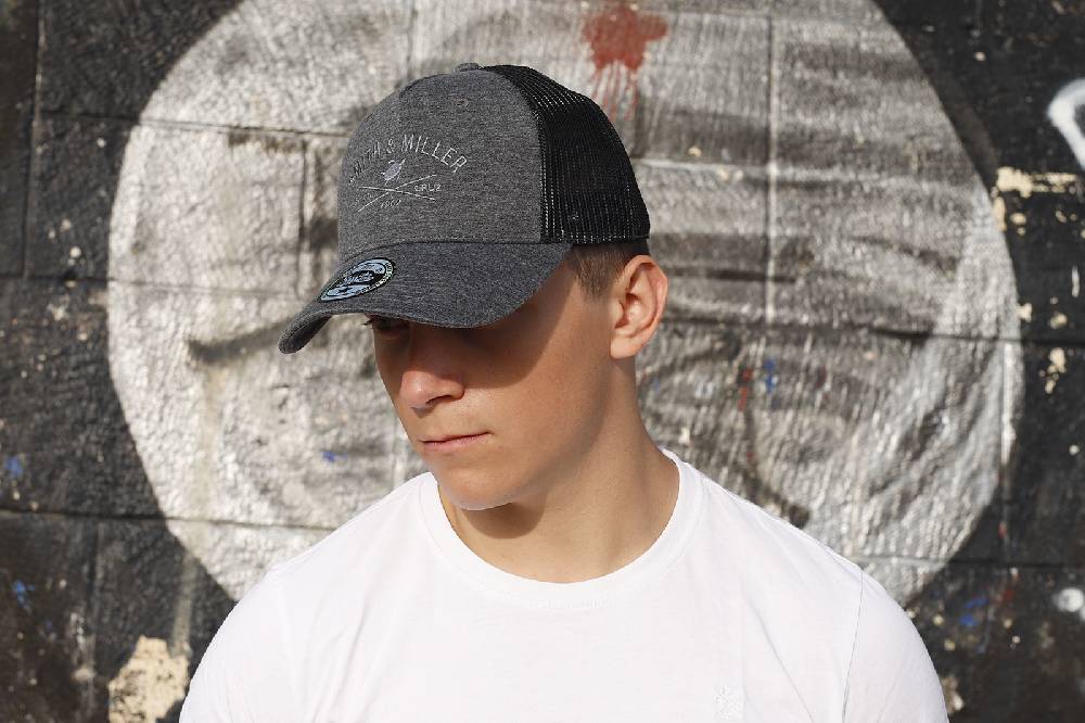Smith & Miller Pico Rivera Unisex Trucker Cap, heather black Fabrikverkauf