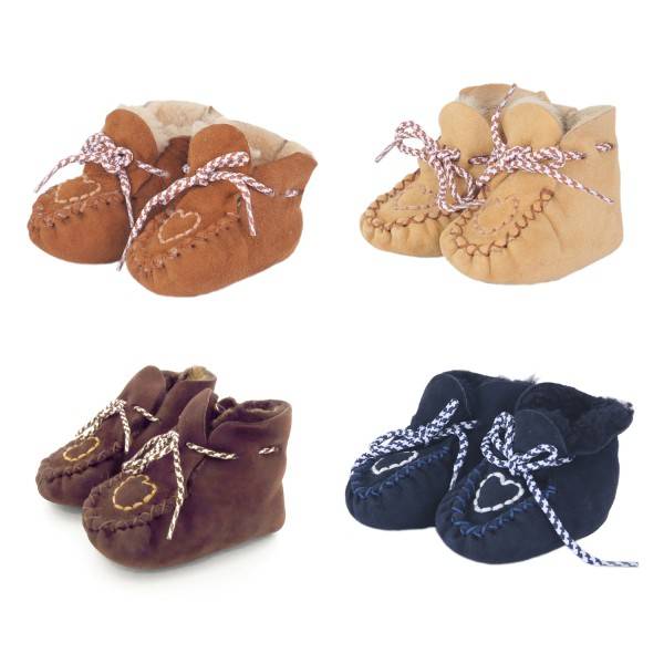 Sonia Originelli Baby Kleinkinder Wildlederhausschuh "Herzchen" Lammfell Schleife Auslauf