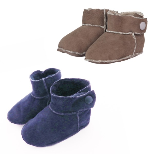 Sonia Originelli Baby Kleinkinder Wildlederhausschuh "Knopf" Lammfell Schaffell Verkauf