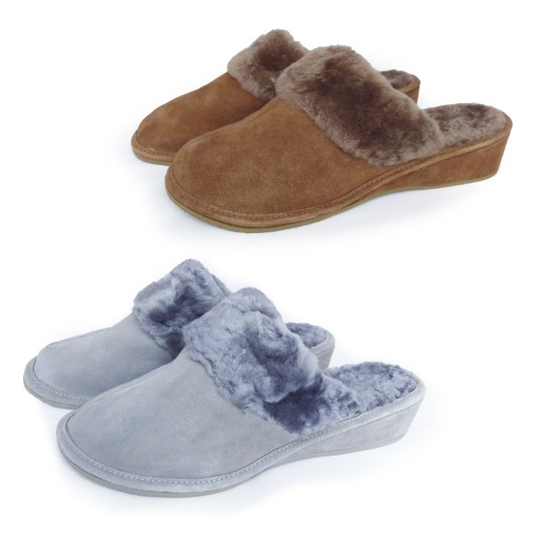 Sonia Originelli Damenpantoffel Schuhe Schaf Lammfell EVA Sohle Leder Günstiger Verkauf