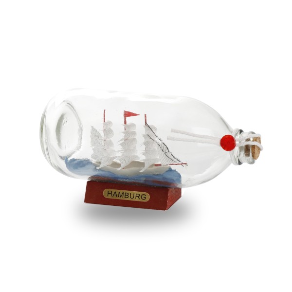 Sonia Originelli Buddelschiff Flaschenschiff "Hamburg" Rumflasche 18cm im Angebot