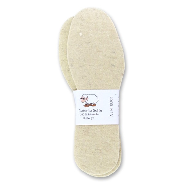 Sonia Originelli Einlegesohle Natur 4mm Wolle Filz Schuhe
