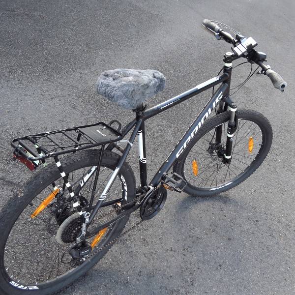 Sonia Originelli Fahrradsitzbezug Baumwolle Lammfell Bike Riemen im Angebot