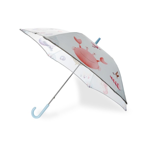 Sonia Originelli Kinder Regenschirm reflektierend Sicherheitsschirm maritim Fische Krabbe Leuchtturm im Angebot