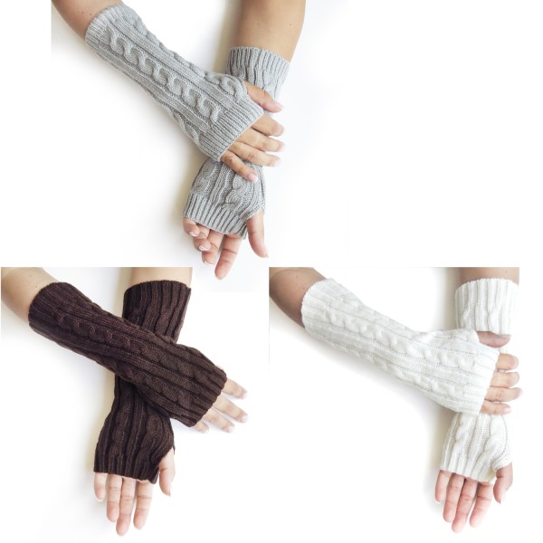 Sonia Originelli Armstulpe Handschuhe Strick Uni Gemütlich Lang im Angebot