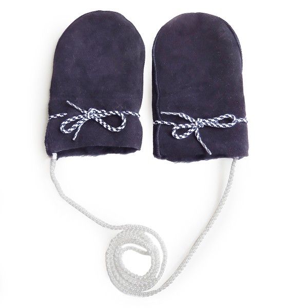 Sonia Originelli Baby Fausthandschuhe Schaf Lammfell Kordel Fäustlinge