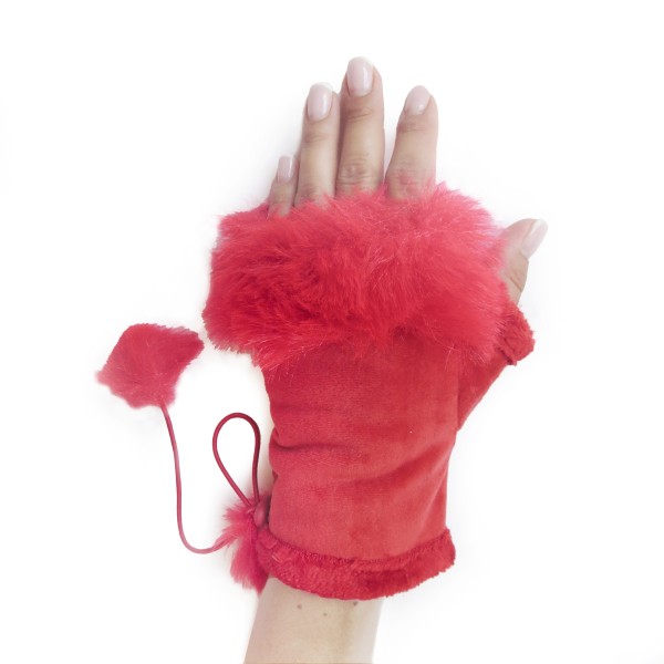 Sonia Originelli Damenhandschuhe Fingerlos Wuschel Kunstfell Handstulpe Fabrikverkauf