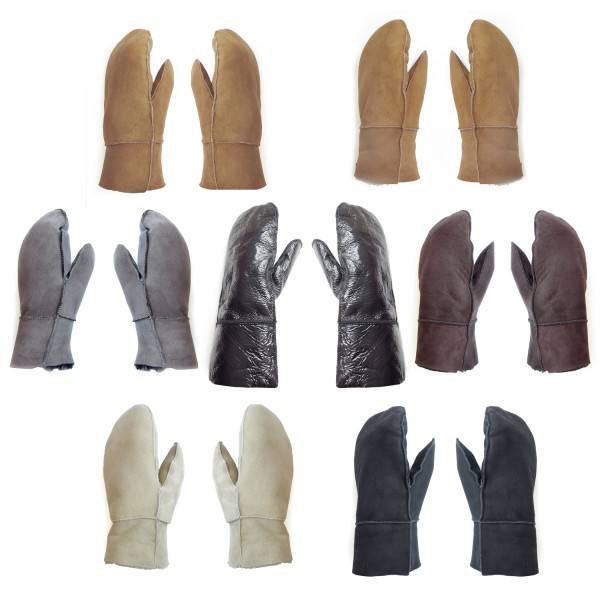 Sonia Originelli Fausthandschuh Schaf Lammfell Fäustlinge Leder Handschuhe Blitzverkäufe