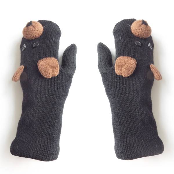 Sonia Originelli Fausthandschuhe Eule Giraffe Bär Tiere Fäustel Fleece Strick