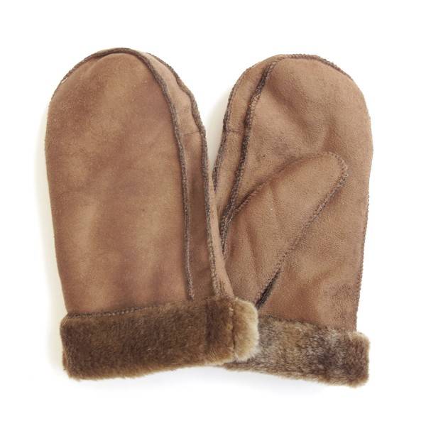 Sonia Originelli Fausthandschuhe Faux-Leder Velouroptik Kunstfell Samt Velvet kuschelig Auslauf