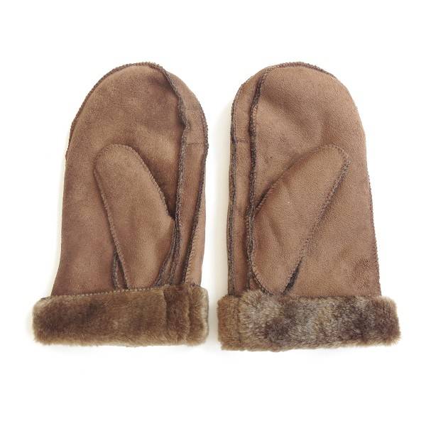 Sonia Originelli Fausthandschuhe Faux-Leder Velouroptik Kunstfell Samt Velvet kuschelig Auslauf