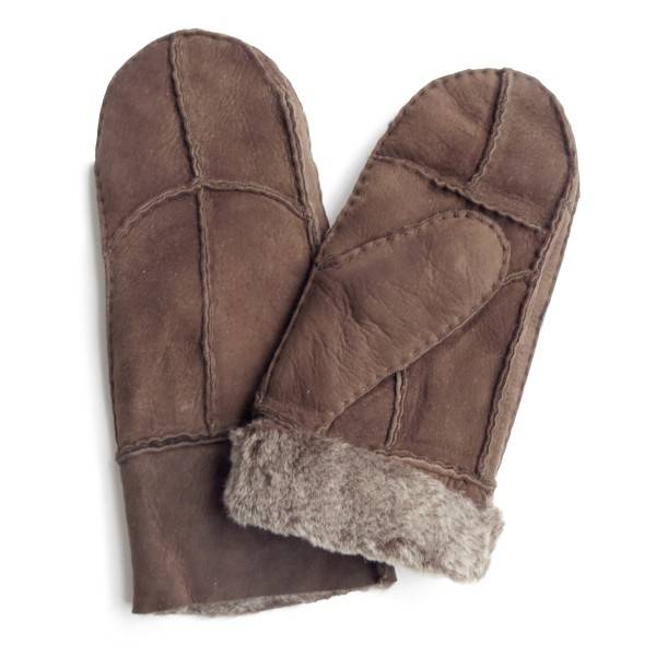 Sonia Originelli Fausthandschuhe Lammfell Schaffell echt Leder Patchwork Design Fäustlinge Verkauf