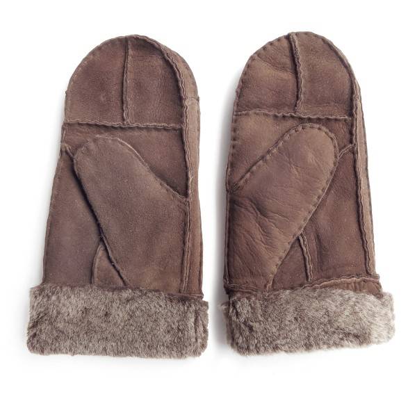 Sonia Originelli Fausthandschuhe Lammfell Schaffell echt Leder Patchwork Design Fäustlinge Verkauf