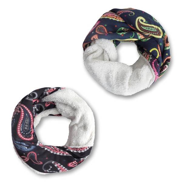 Sonia Originelli Loop "Paisley" Schal Kuschelfell Polyester Winter Auslauf