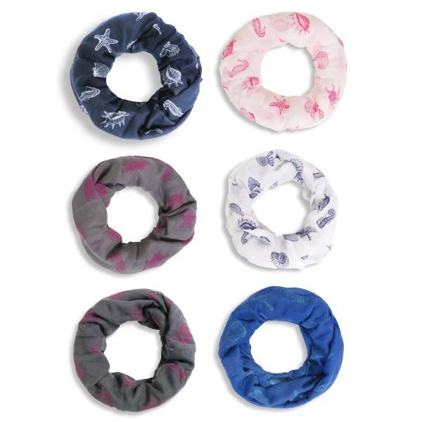 Sonia Originelli Loop Schal "Muschel" Maritim Reliefdruck Sommer Online