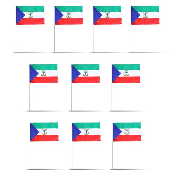 Sonia Originelli 10er Set Fahne Flagge Winkfahne "Äquatorial Guinea" Handfahne EM WM