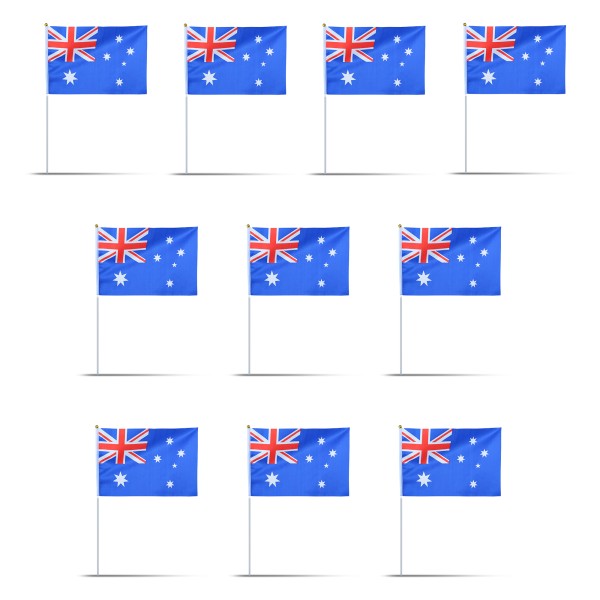 Sonia Originelli 10er Set Fahne Flagge Winkfahne "Australien" Australia Handfahne EM WM