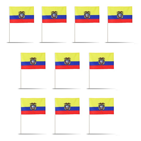 Sonia Originelli 10er Set Fahne Flagge Winkfahne "Ecuador" Handfahne EM WM
