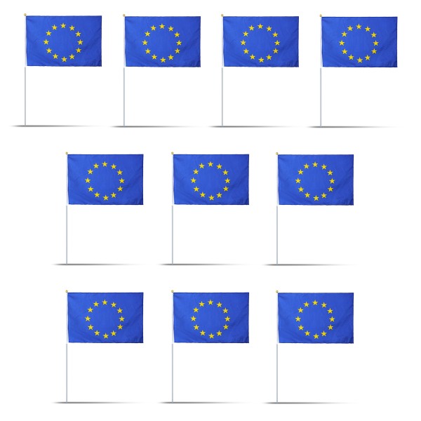 Sonia Originelli 10er Set Fahne Flagge Winkfahne "Europa" Europe Handfahne EM WM