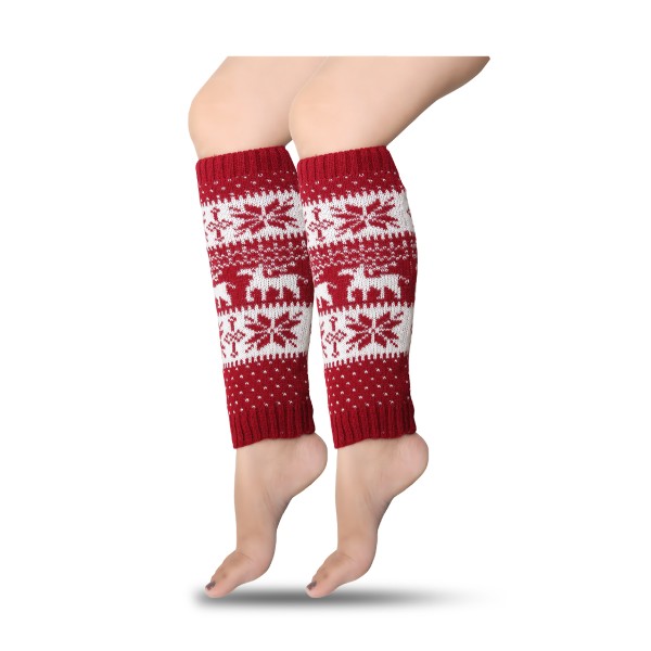 Sonia Originelli 1 Paar Beinstulpen "Norweger" Weihnachtsmuster Überzieher Warm