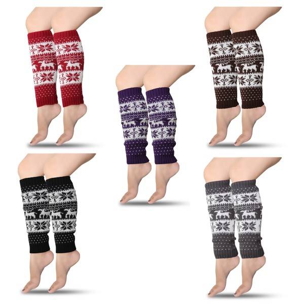 Sonia Originelli 1 Paar Beinstulpen "Norweger" Weihnachtsmuster Überzieher Warm im Angebot