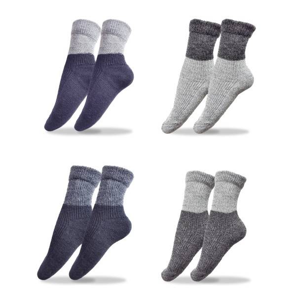 Sonia Originelli 1 Paar Damen Socken meliert Schafwolle Umschlag Plüschsohle Günstiger Verkauf