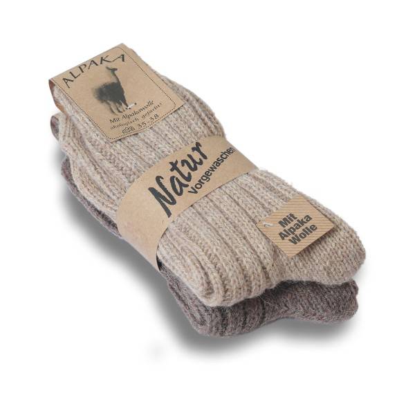 Sonia Originelli 2 Paar Alpakasocken "dick" Alpakawolle Winter Unisex