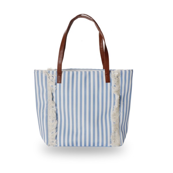 Sonia Originelli Canvas Shopper "Lobster" Fransen maritim gestreift Strandtasche wasserabweisend Outlet