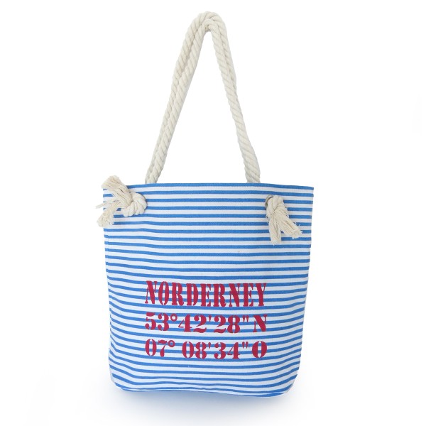 Sonia Originelli City Shopper "Norderney" maritim gestreift Koordinaten Canvas Fabrikverkauf