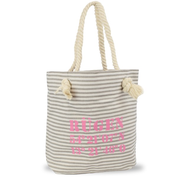 Sonia Originelli City Shopper "Rügen" maritim gestreift Koordinaten Canvas Online