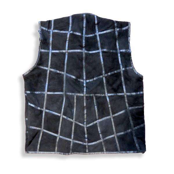 Sonia Originelli Herrenweste Naturfell Leder Patchwork Jacke Fabrikverkauf