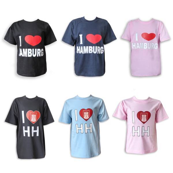 Sonia Originelli Kinder T-Shirt "I Love Hamburg" Wappen Baumwolle Angebote