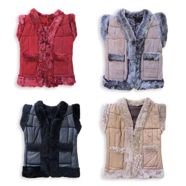 Sonia Originelli Kinderweste Naturfell Leder Lammfell Patchwork Handarbeit Hotsell