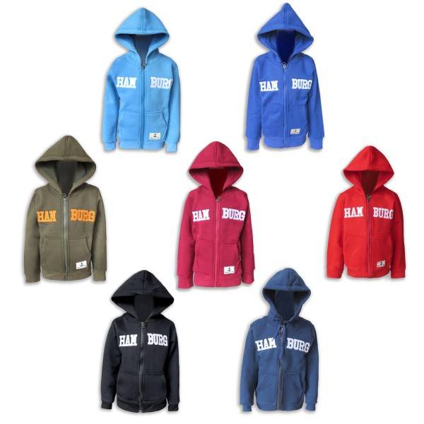 Sonia Originelli Sweatjacke "Hamburg" Kinder unifarben Jacke Hoodie bestickt Outlet
