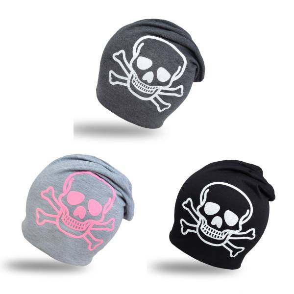 Sonia Originelli Beanie Mütze "Skull" Unisex Totenkopf Halloween Auslauf