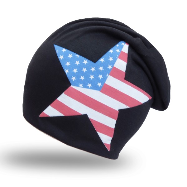 Sonia Originelli Beanie Mütze "USA" Unisex Stern Jersey