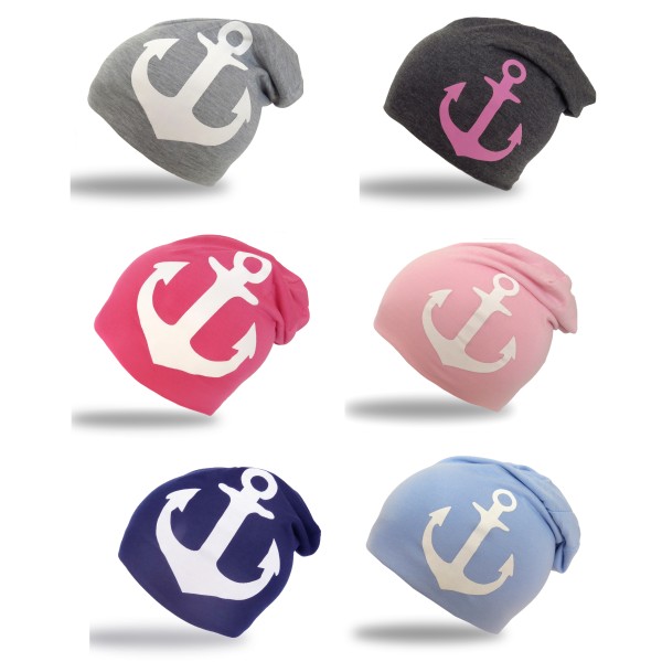 Sonia Originelli Beanie Mütze Kind "Anker" Kindermütze Maritim Fabrikverkauf