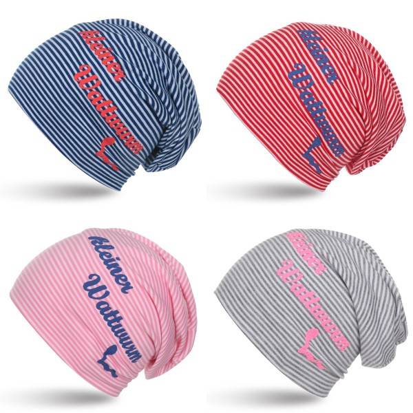 Sonia Originelli Beanie Mütze Kind "Kleiner Wattwurm" Maritim Streifen Online