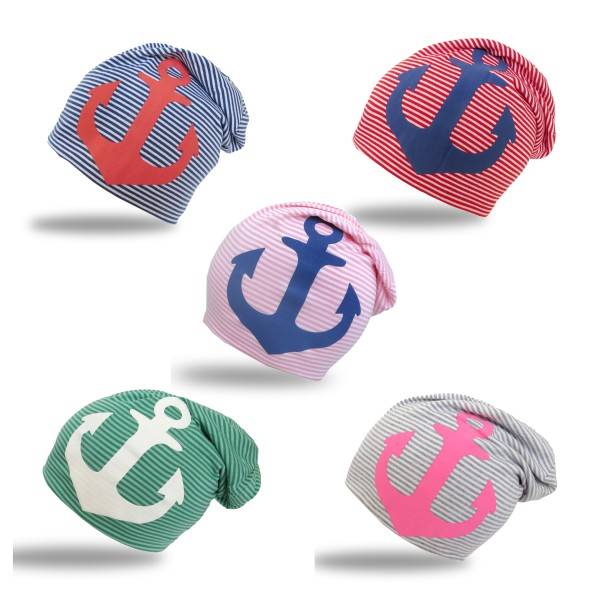 Sonia Originelli Beanie Mütze Kind "Maritim Anker" Kindermütze Streifen Outlet